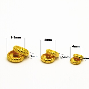 999足金24k纯黄金配件藏式佛珠隔片现货8mm10mm三款实心轻隔片