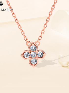 宝卡美瑞玫瑰金色十字架项链精致