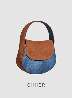 CHIIER缠绕系列拼色小号手拎女包编织撞色漆皮亮面公主包@B72