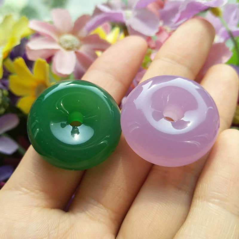 冰种平安扣加厚翡翠绿送礼芙蓉玉