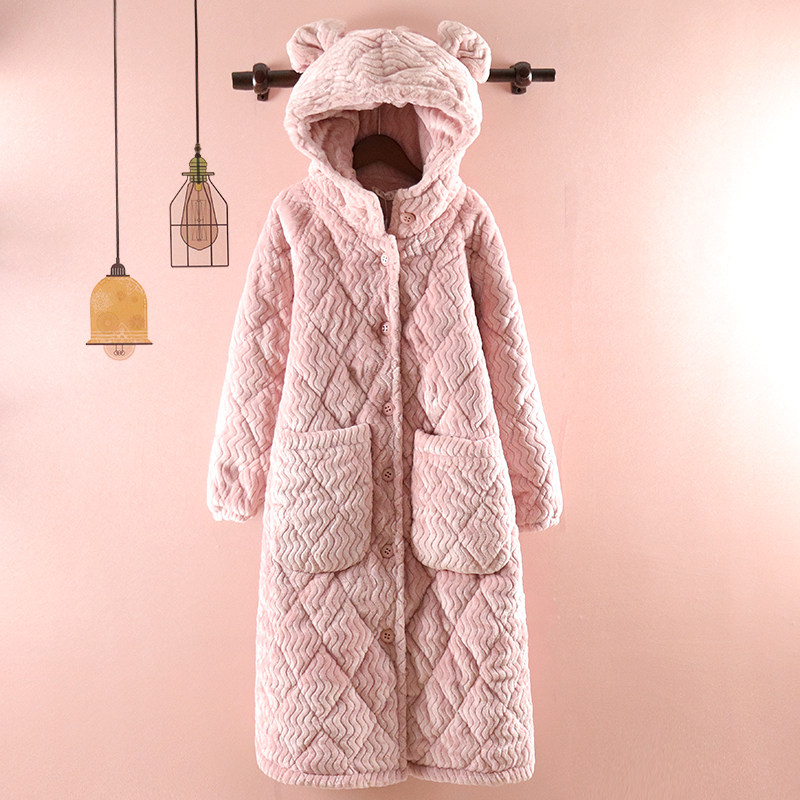 睡衣女睡袍浴袍卡通可外穿家居服