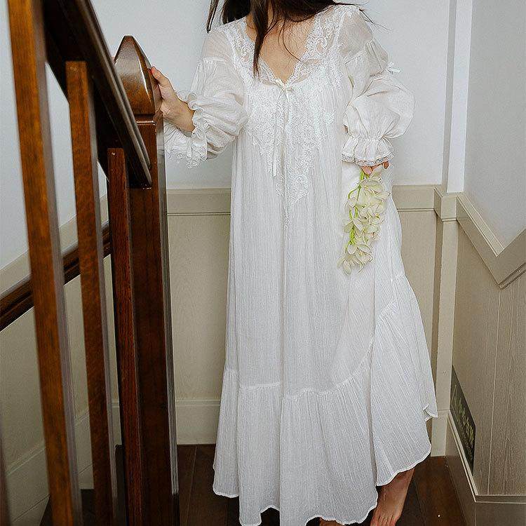 睡衣纯棉家居服宫廷风复古初秋