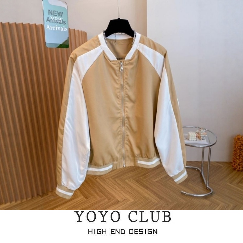 品牌折扣胖MM大码复古撞色设计感棒球服2025年新款洋气宽松冲锋衣