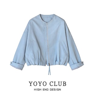 品牌折扣韩式 休闲百搭廓型冲锋衣 洋气简约拉链圆领外套女2026大码