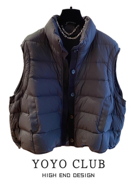 品牌折扣胖MM美式设计感洋气羽绒棉马甲2025秋冬新款立领背心外套