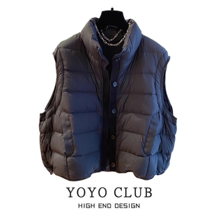 品牌折扣胖MM美式 立领背心外套 设计感洋气羽绒棉马甲2025秋冬新款