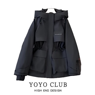 新款 大码 街头洋气外套潮 百搭连帽冲锋衣女2026年春季 品牌折扣韩版