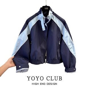 拼接休闲冲锋衣外套 宽松夹克外套女2026春季 品牌折扣胖MM大码 时尚