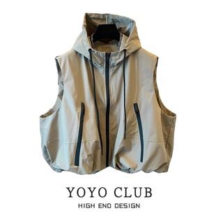 百搭休闲上衣潮 抽绳时尚 品牌折扣胖MM大码 连帽宽松马夹女2026新款