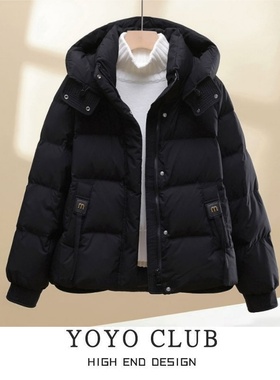 品牌折扣胖MM韩版宽松连帽棉服女2025新款冬季加厚保暖棉袄外套女