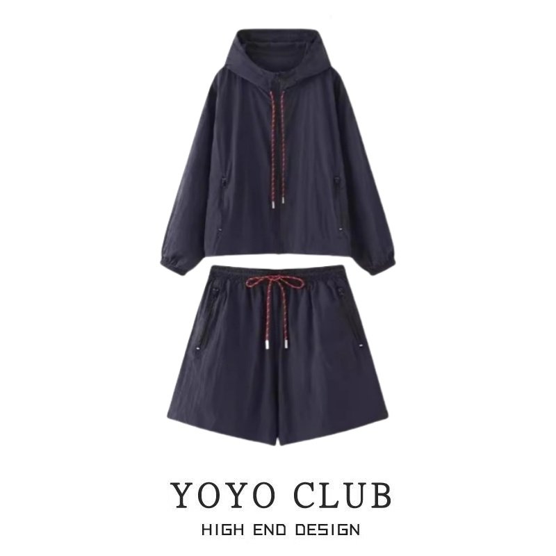 胖MM大码松紧高腰休闲短裤套装女