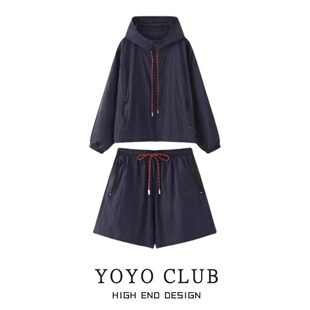 品牌折扣2025年新款防晒外套女胖MM大码松紧高腰休闲短裤套装女潮