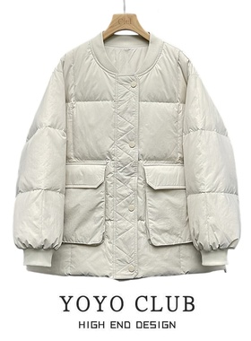 品牌折扣胖MM韩版宽松立领棉服女大码大口袋加厚面包服外套女潮流