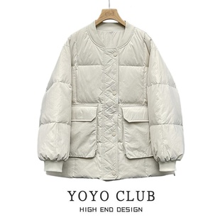 品牌折扣胖MM韩版 大口袋加厚面包服外套女潮流 宽松立领棉服女大码