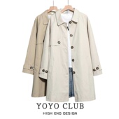 英伦风宽松休闲气质外套 新款 品牌折扣胖MM大码 洋气风衣女2026春季