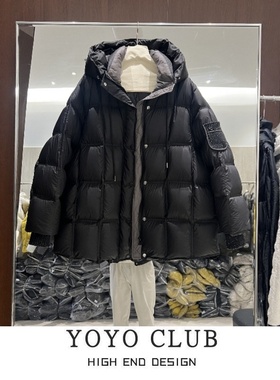 品牌折扣胖MM美式简约宽松连帽棉服2025新款时尚百搭休闲外套女潮