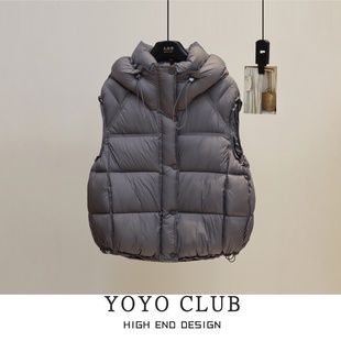 品牌折扣胖MM韩版连帽羽绒棉马甲2025秋冬通勤百搭显瘦背心外套女