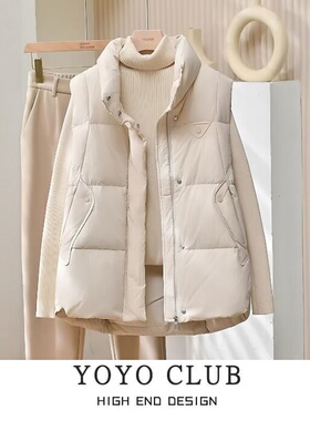 品牌折扣胖MM美式洋气时髦羽绒棉马甲2025年新款今年流行气质棉服