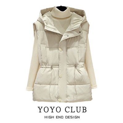 冬季新品胖mm中长款羽绒马甲女