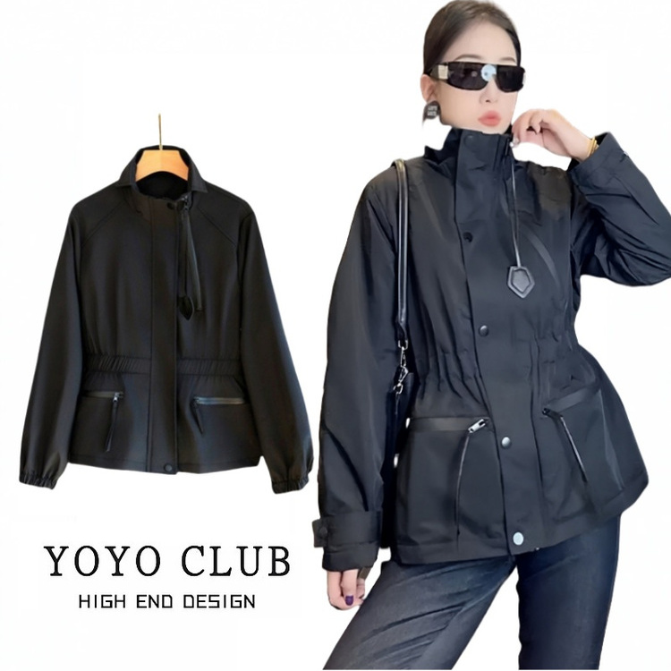 品牌折扣胖MM大码韩版洋气工装冲锋衣2025设计休闲收腰显瘦外套女