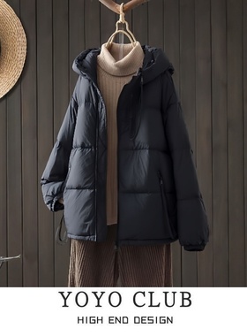 品牌折扣胖MM韩版宽松连帽棉服女2025冬季加厚保暖面包服棉衣外套