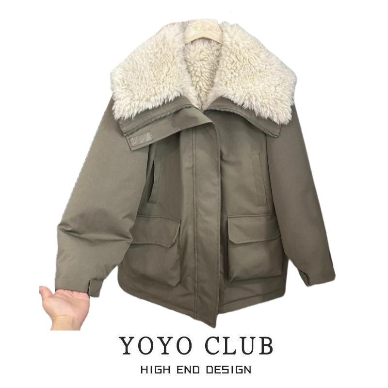 2025加绒加厚工装棉衣保暖外套女