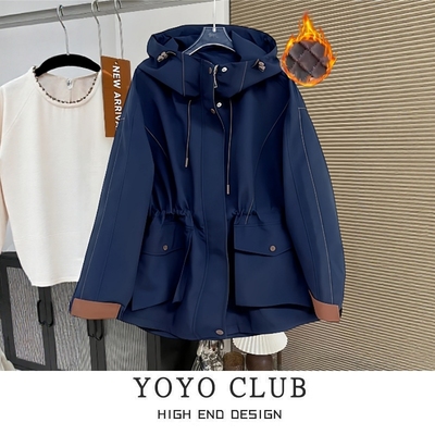 品牌折扣胖MM韩版设计感连帽夹克2025秋冬季新款休闲百搭棉服女潮