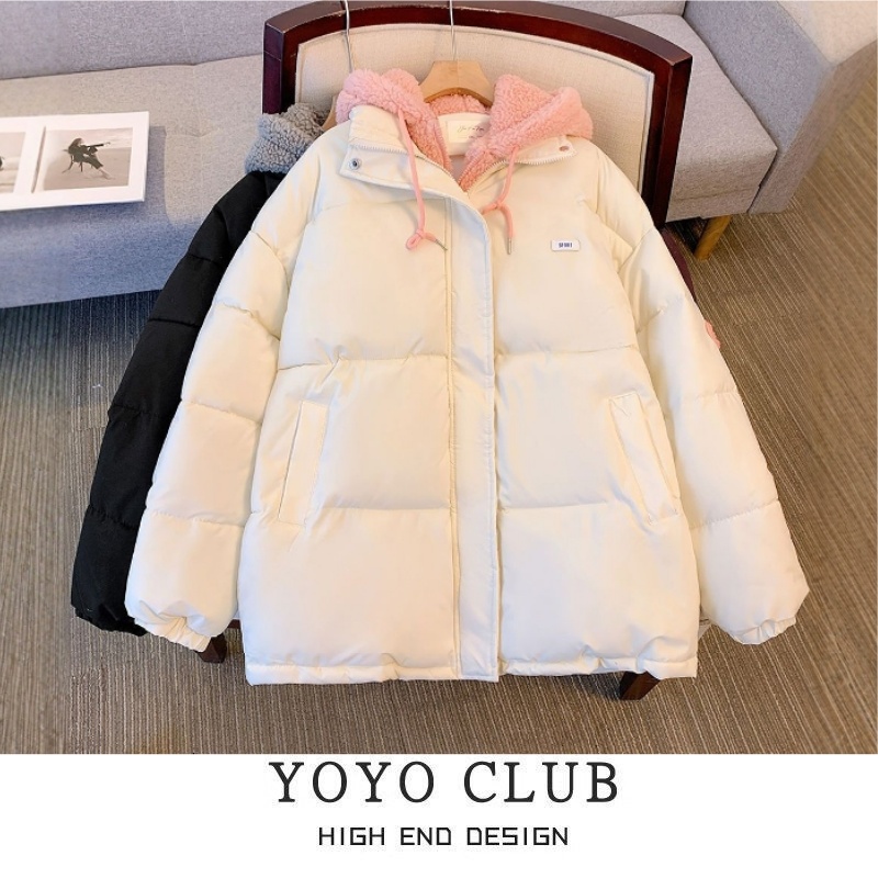 品牌折扣胖MM韩版加厚连帽外套2025新款今年流行爆款休闲棉衣女潮