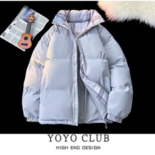 百搭棉服女 男女同款 品牌折扣胖MM美式 慵懒休闲设计感棉衣2025新款