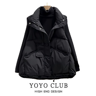 立领马甲女2025新款 无袖 轻奢高级感外穿外套 韩版 品牌折扣胖MM大码