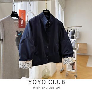 今年流行百搭夹克女 拼接外套2026春季 品牌折扣胖MM韩版 设计感时尚