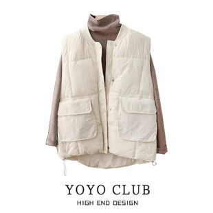 品牌折扣捡漏大码 羽绒棉服马甲女百搭外穿坎肩马夹外套面包服 冬季