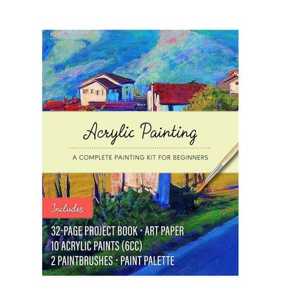 【现货】亚克力画新手入门全套装Acrylic Painting Kit: A Complete Painting Kit 英文艺术技法与入门赏析Editors of Chartwell