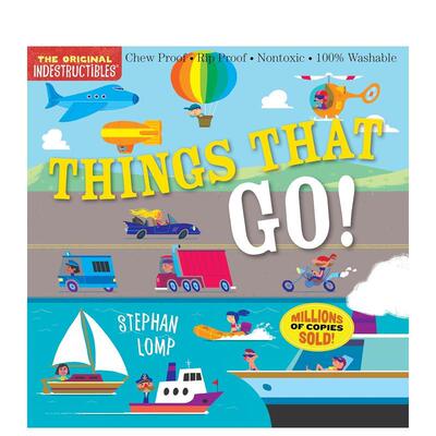 【预售】咬咬书会移动的东西Indestructibles英文儿童趣味Amy Pixton平装3-6岁Workman进口原版书9780761193623