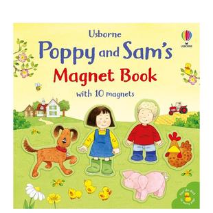 Book英文儿童趣味Sam 书 波比和萨姆磁贴书Poppy books进口原版 children’s Taplin纸板书Usborne Magnet Sam and 预售