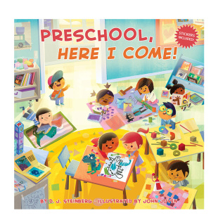 SteinbergGrosset Dunlap 英文儿童绘本人际关系进口原版 HERE 书PRESCHOOL 幼儿园我来了 外版 COME 预售
