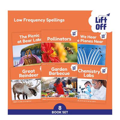 【预售】【自然拼读小飞侠】低频拼写8册7-11岁【Phonic Books Lift Off Readers】Low Frequency Spellings英文儿童自然拼读Phon