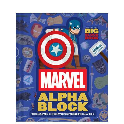 【现货】漫威超级英雄字母书 豪华礼品版【Block】Marvel Alphablock英文儿童绘本IP系列Marvel Marvel Entertainment纸板书1-3岁