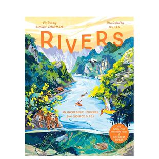 河流Rivers英文儿童绘本动物生态环保3 6岁精装 Chapman 书Templar 手风琴折页书 Simon进口原版 Publishing97817874199 现货
