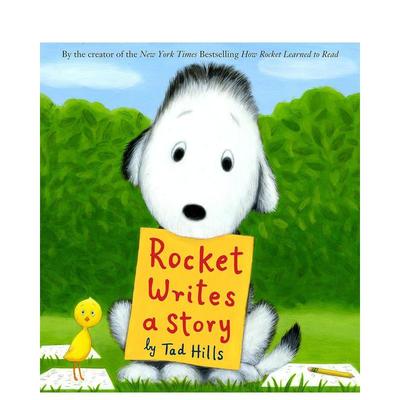 【现货】写故事的洛基Rocket Writes a Story英文儿童绘本人际关系Tad Hills精装Random House 3-6岁进口原版书9780375870866