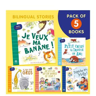 Hello 预售 Bilingual French 6岁平装 你好法语5册套装 Pack英文儿童语言概念启蒙3 双语对照启蒙 First Story Stories