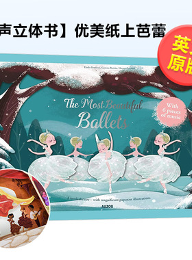 【预售】【有声立体书】优美纸上芭蕾 【Paper Theatre】The Most Beautiful Ballets英文儿童读物Auzou出版 Elodie Fondacci&Gem