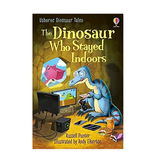 【现货】待在室内的恐龙英文儿童分阶阅读进口原版外版书精装The Dinosaur Who Stayed IndoorsRussell Punter Usborne children’