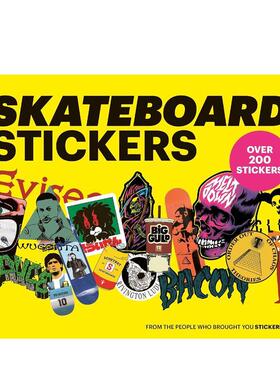 【预售】滑板贴纸书Skateboard Stickers英文贴纸书Stickerbomb平装进口原版书Laurence King9781399622516