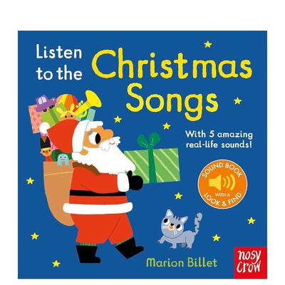 【现货】【我的声音启蒙书】聆听圣诞歌曲【Listen to the】Christmas Songs英文儿童趣味3-6岁纸板书Marion Billet进口原版书Nos