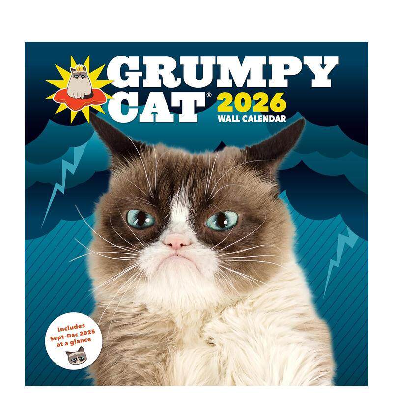 【预售】不爽猫2026年挂历Grumpy Cat 2026 Wall Calendar英文文创日历日历Grumpy Cat进口原版书Chronicle Books9781797235363