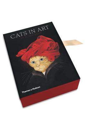 【现货】【T&H】在艺术中的猫英文文创卡牌进口原版图书Cats in Art Box of 20 Notecards精装Susan HerbertThames & Hudson