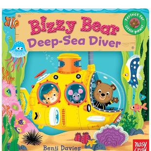 小熊 US进口原 Nosy Diver英文儿童绘本IP系列Nosy 预售 忙碌 Crow Bizzy 深海潜水 Davies精装 Bear Benji Deepsea