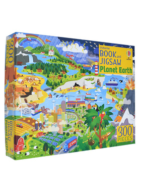 【预售】【尤斯伯恩书与拼图】地球（300片）英文儿童趣味进口原版外版书平装3-6周岁【Usborne Book and Jigsaw】 Planet EarthS