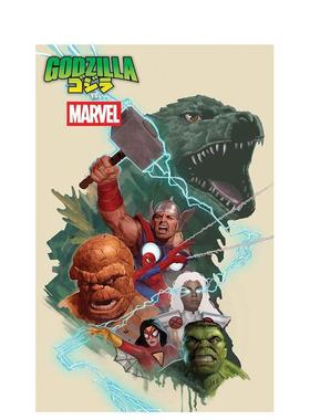 【现货】【Marvel】哥斯拉大战漫威宇宙Godzilla vs. the Marvel Universe英文漫画图书Leinil Yu平装Marvel进口原版书
